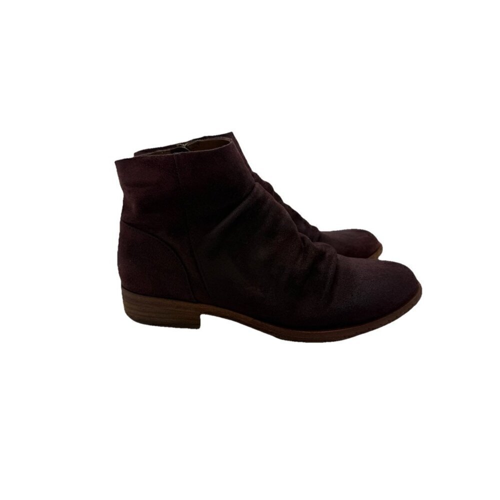 Kork-Ease Giba Suede Ankle Boot Size 6.5 M Wine Burgundy Women’s Bootie Size Zip
